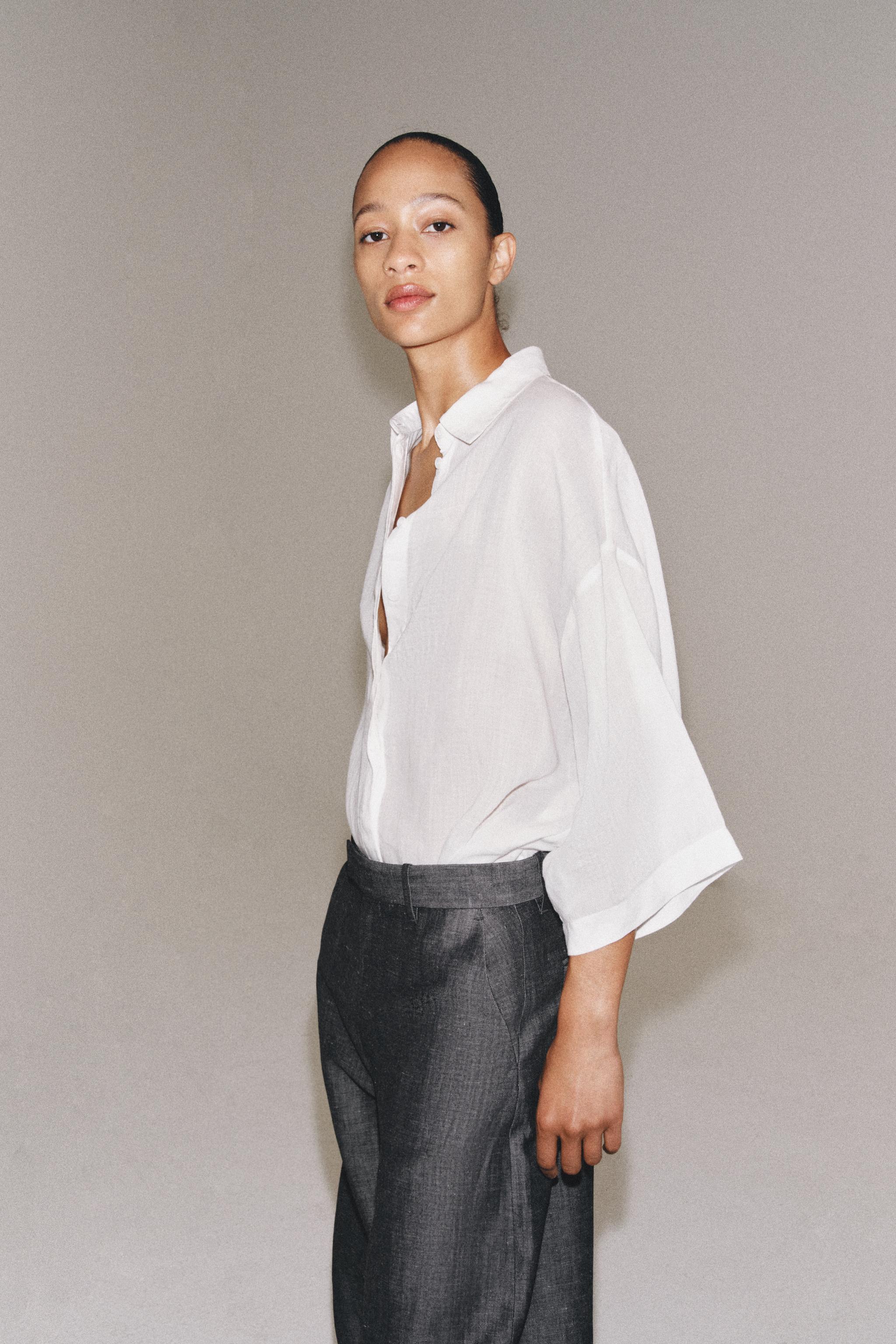 CHEMISE OVERSIZE AVEC RAMIE ZW COLLECTION